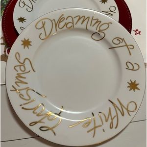 Pier 1 Dreaming of a white Christmas dinner plates 10 1/4 inches